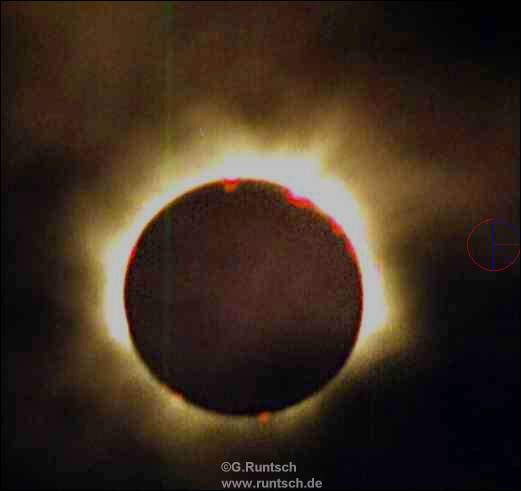 Foto: Die verfinsterte Sonne 11 August 1999